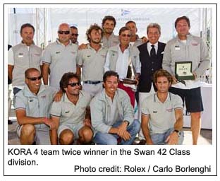 KORA 4 team twice winner in the Swan 42 Class division, Rolex / Carlo Borlenghi